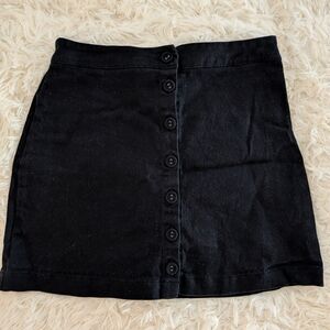 Forever 21 Black Button-Front Mini Skirt